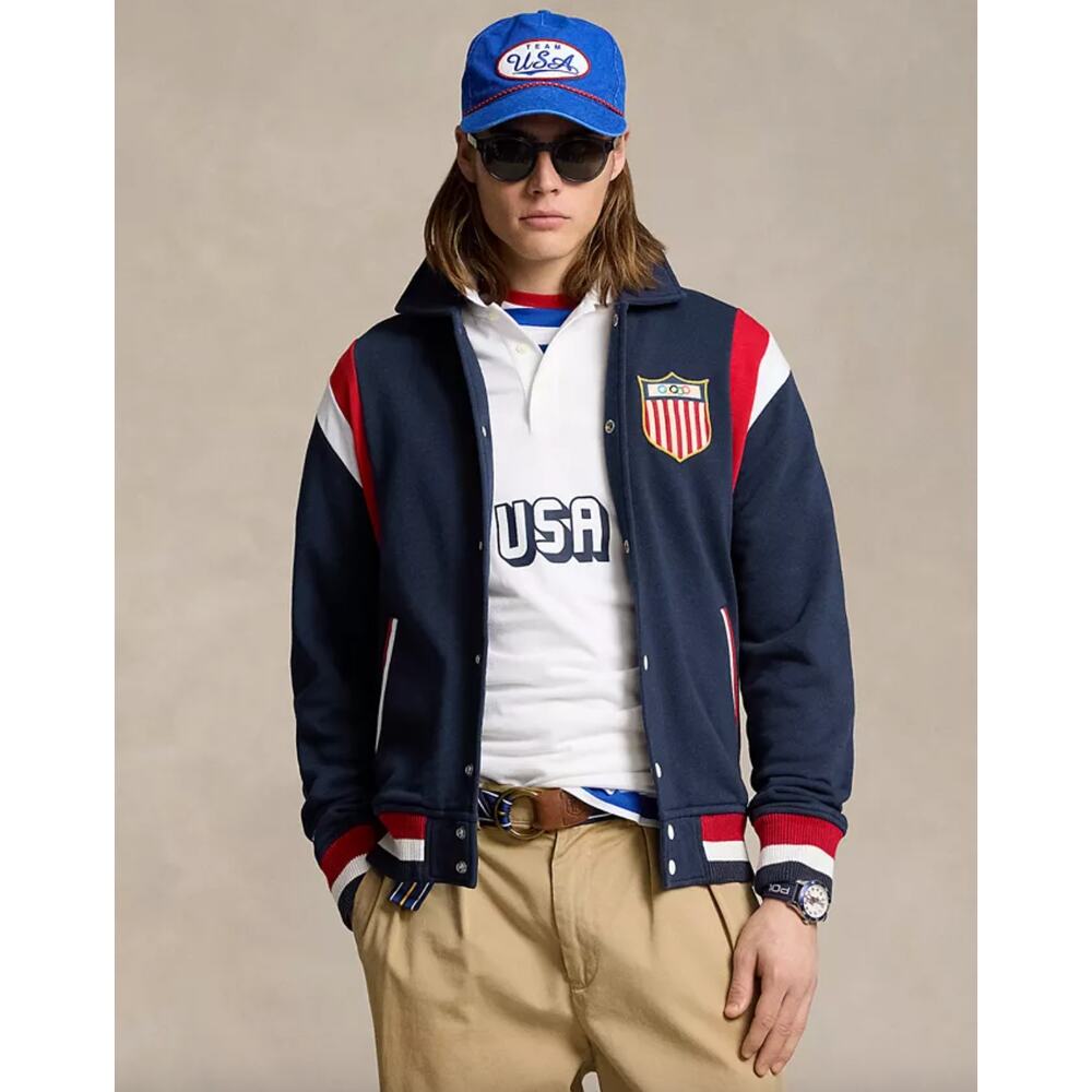 NEW Polo Ralph Lauren x Team USA Fleece Baseball Jacket Size XXL Olympics - Picture 12 of 16